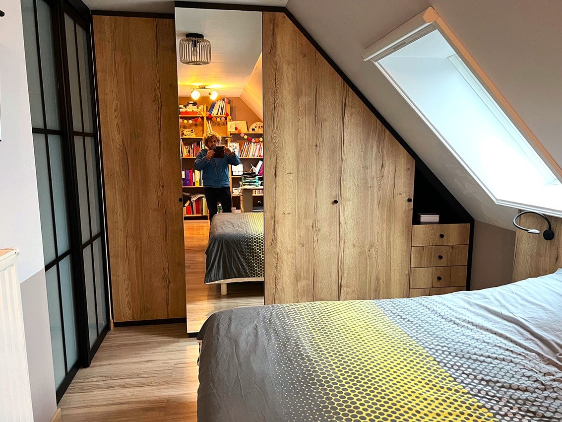 Aménagement chambre sous pente- Chêne Halifax