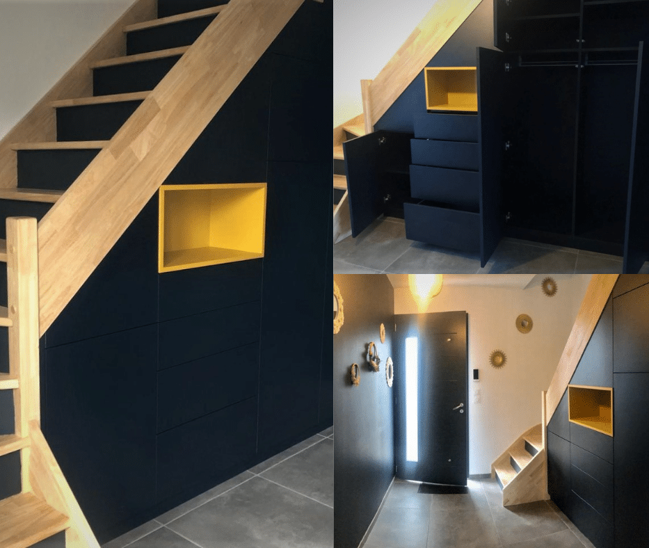 Aménagement sous escalier sur mesure - Meuble sous escalier